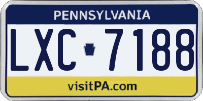 PA license plate LXC7188