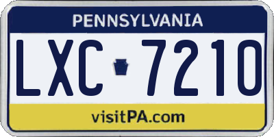 PA license plate LXC7210