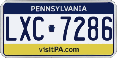 PA license plate LXC7286