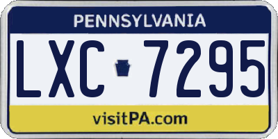 PA license plate LXC7295