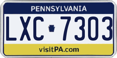 PA license plate LXC7303