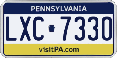 PA license plate LXC7330