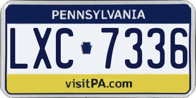 PA license plate LXC7336