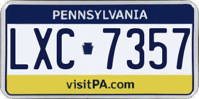 PA license plate LXC7357