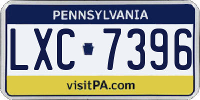 PA license plate LXC7396