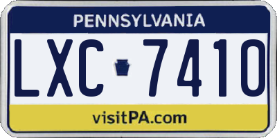 PA license plate LXC7410