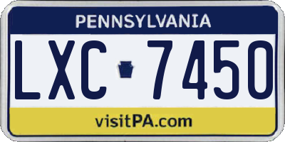 PA license plate LXC7450