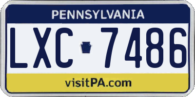 PA license plate LXC7486