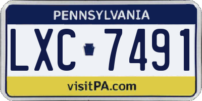 PA license plate LXC7491