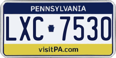 PA license plate LXC7530