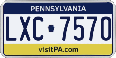 PA license plate LXC7570