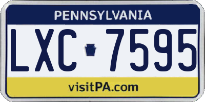 PA license plate LXC7595