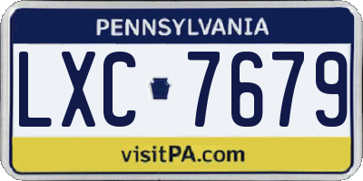 PA license plate LXC7679