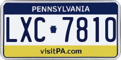 PA license plate LXC7810