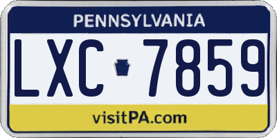 PA license plate LXC7859