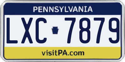 PA license plate LXC7879