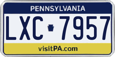 PA license plate LXC7957