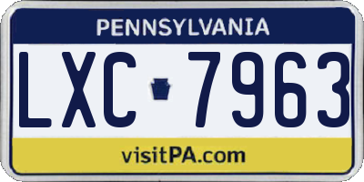 PA license plate LXC7963