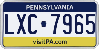 PA license plate LXC7965