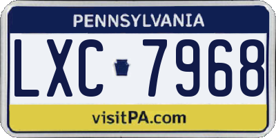 PA license plate LXC7968