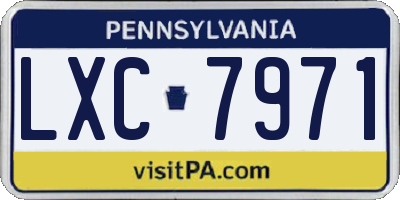 PA license plate LXC7971