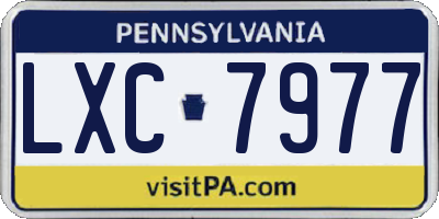 PA license plate LXC7977