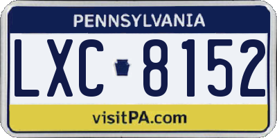 PA license plate LXC8152