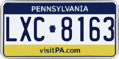 PA license plate LXC8163