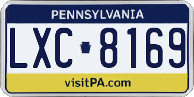 PA license plate LXC8169