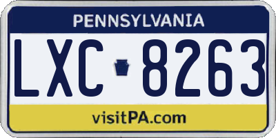 PA license plate LXC8263