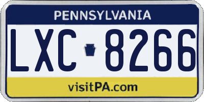 PA license plate LXC8266