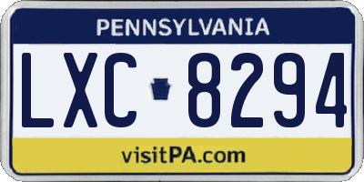 PA license plate LXC8294