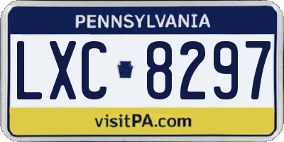 PA license plate LXC8297