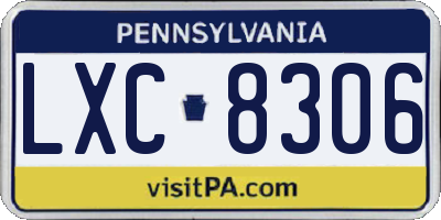 PA license plate LXC8306
