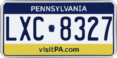 PA license plate LXC8327