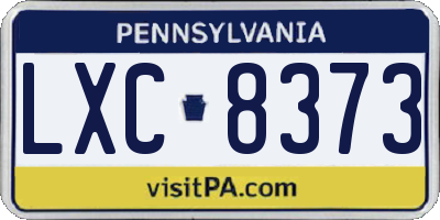 PA license plate LXC8373