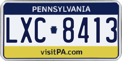 PA license plate LXC8413