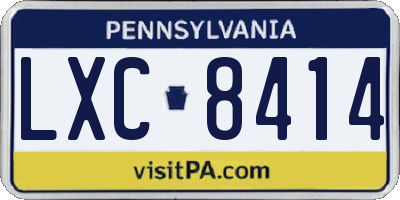 PA license plate LXC8414