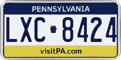 PA license plate LXC8424