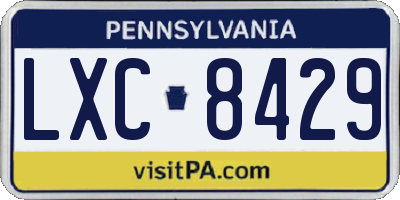 PA license plate LXC8429