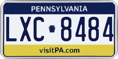 PA license plate LXC8484