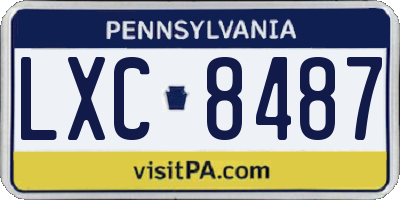 PA license plate LXC8487