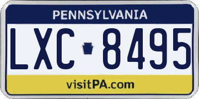 PA license plate LXC8495