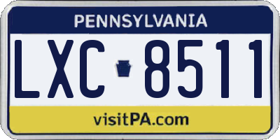 PA license plate LXC8511