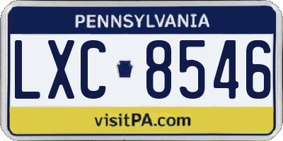PA license plate LXC8546