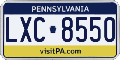 PA license plate LXC8550