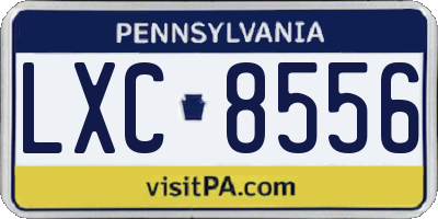 PA license plate LXC8556