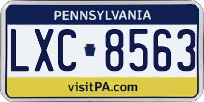 PA license plate LXC8563