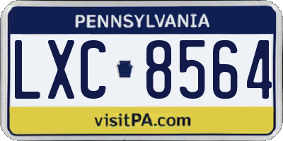 PA license plate LXC8564