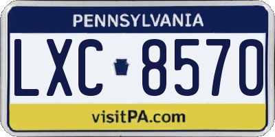 PA license plate LXC8570